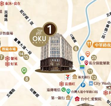 【OKU Taichung City Center Map】